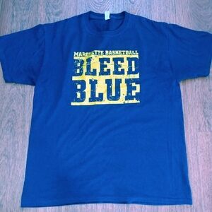 Marquette Basketball Bleed Blue T Shirt Mens Size L